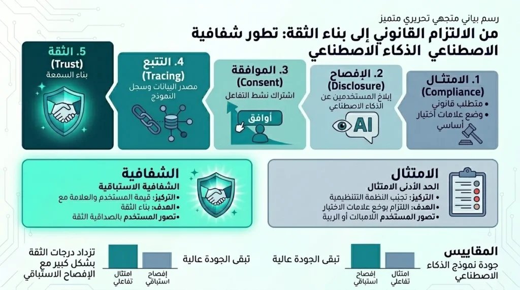 كيف يتحول الإفصاح عن استخدام الذكاء الاصطناعي من التزام قانوني إلى رافد لبناء الثقة