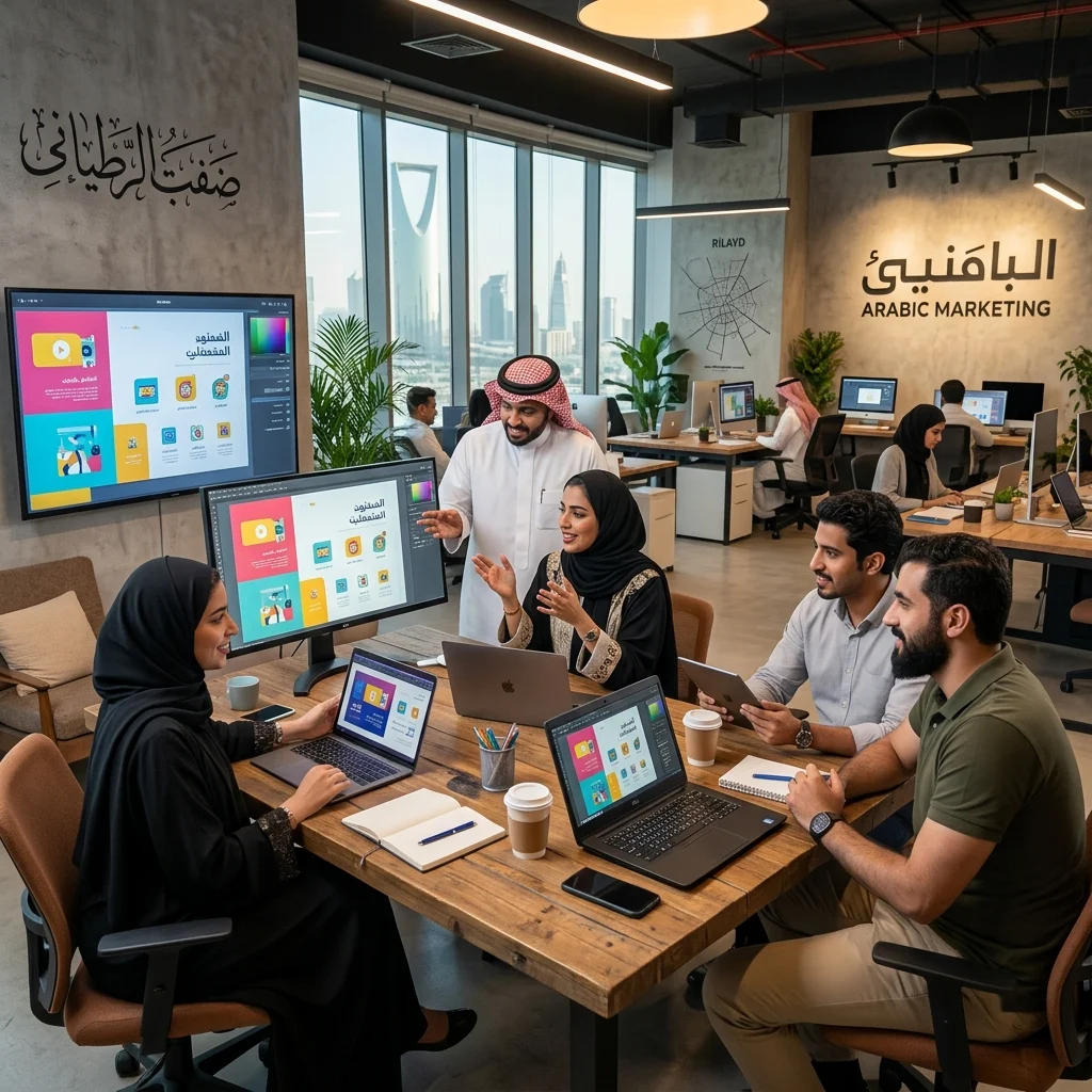 فريق وكالة تسويق سعودية يستخدم أدوات الذكاء الاصطناعي المحلية